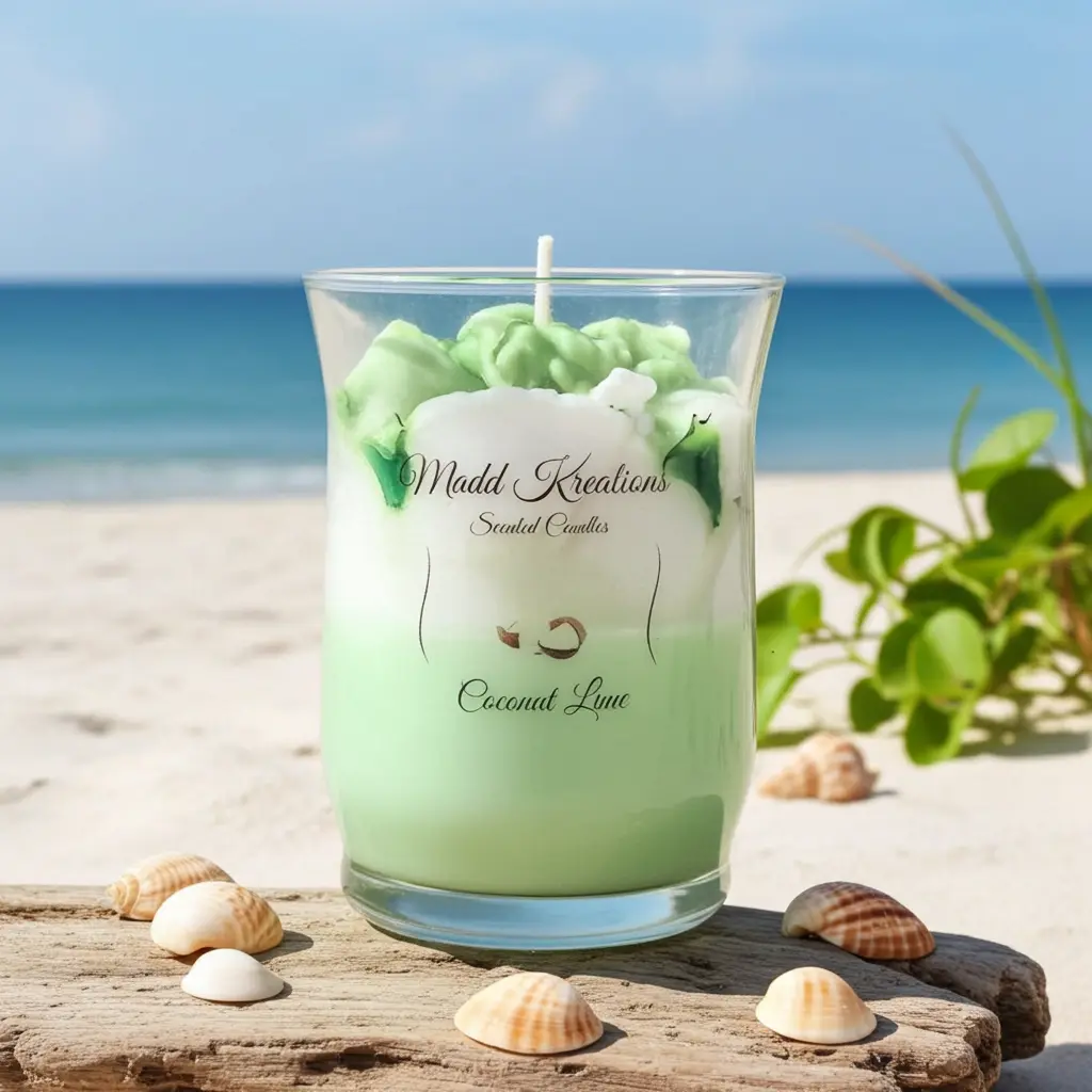 Coconut Lime Candle - Refreshing Scented Experience for Your Space - My Madd Kreations