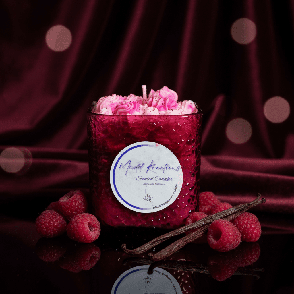 Black Raspberry Vanilla Scented Candle - My Madd Kreations