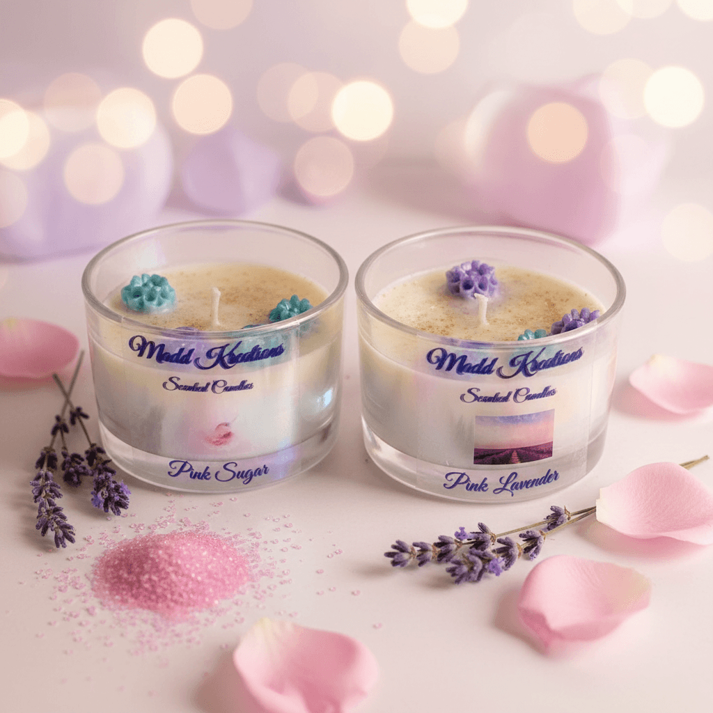 Pink Sugar Lavender Scented Candle Set - My Madd Kreations