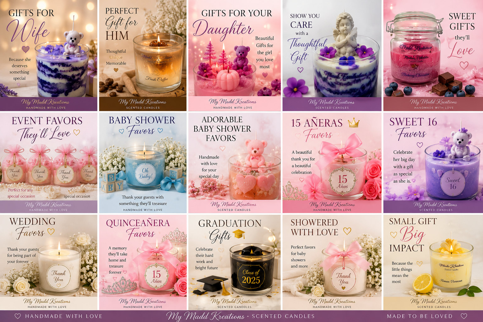 Best Gift Ideas - My Madd Kreations handmade scented candle gift collection