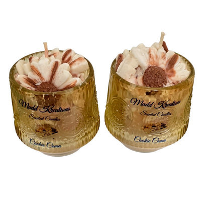 Front view of both Cookie Coma candles