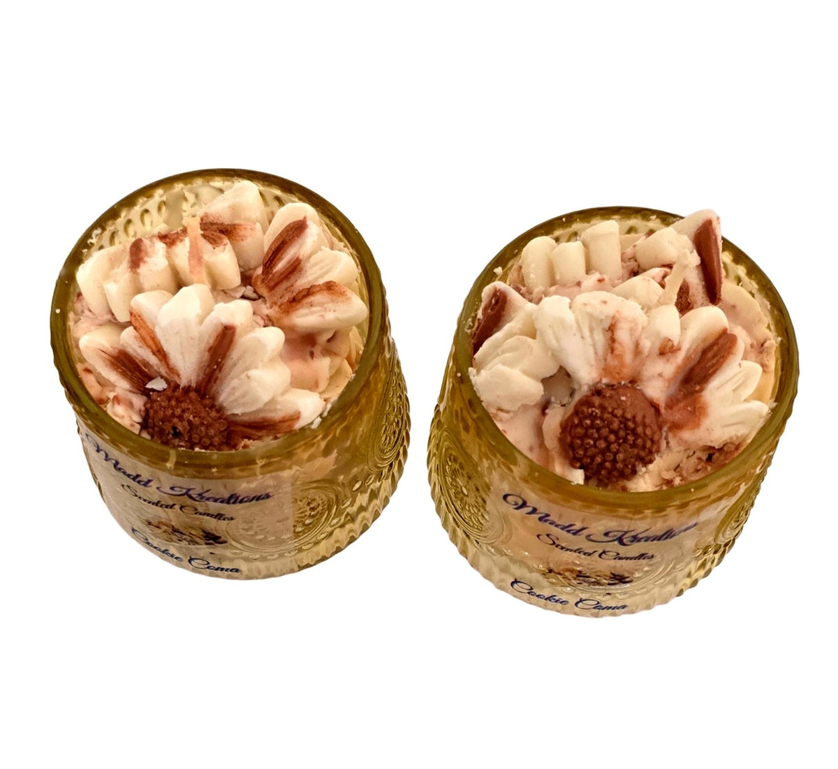 Top view of the Cookie Coma candle set