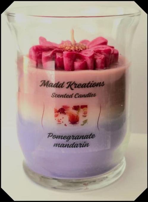 Pomegranate Decorated Candle