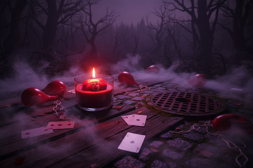 Clown Candle Halloween Scene
