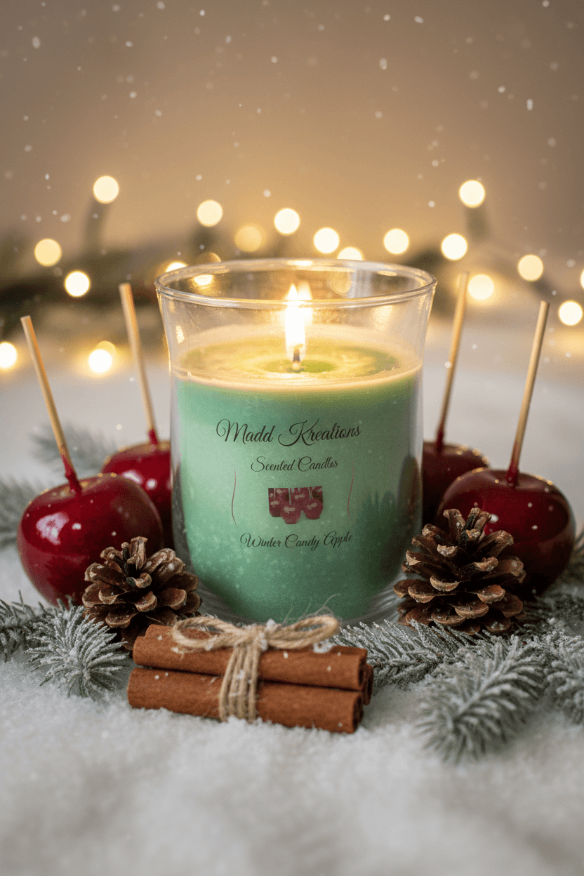Winter Candy Apple Scented Candle - My Madd Kreations