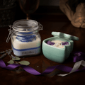 Large Candle Bundle - blue rose square jar and tulip ceramic