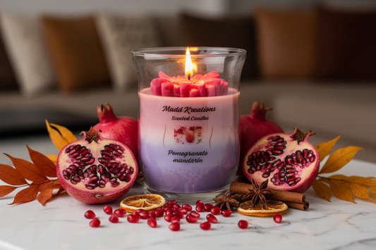 Pomegranate Decorated Candle Scene