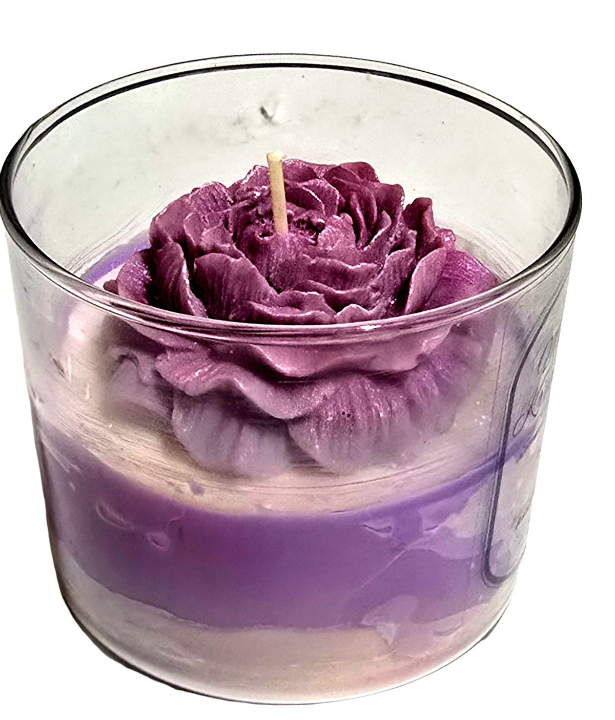Sojakerze mit Himbeer-Rosen-Duft – handgegossen | 45 Std. Brenndauer