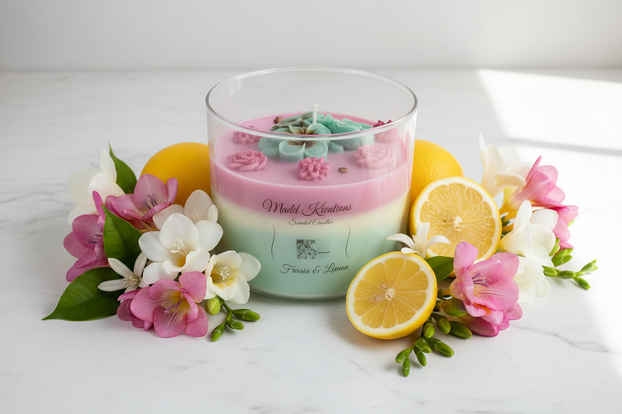 Lemon Freesia Scented Candle