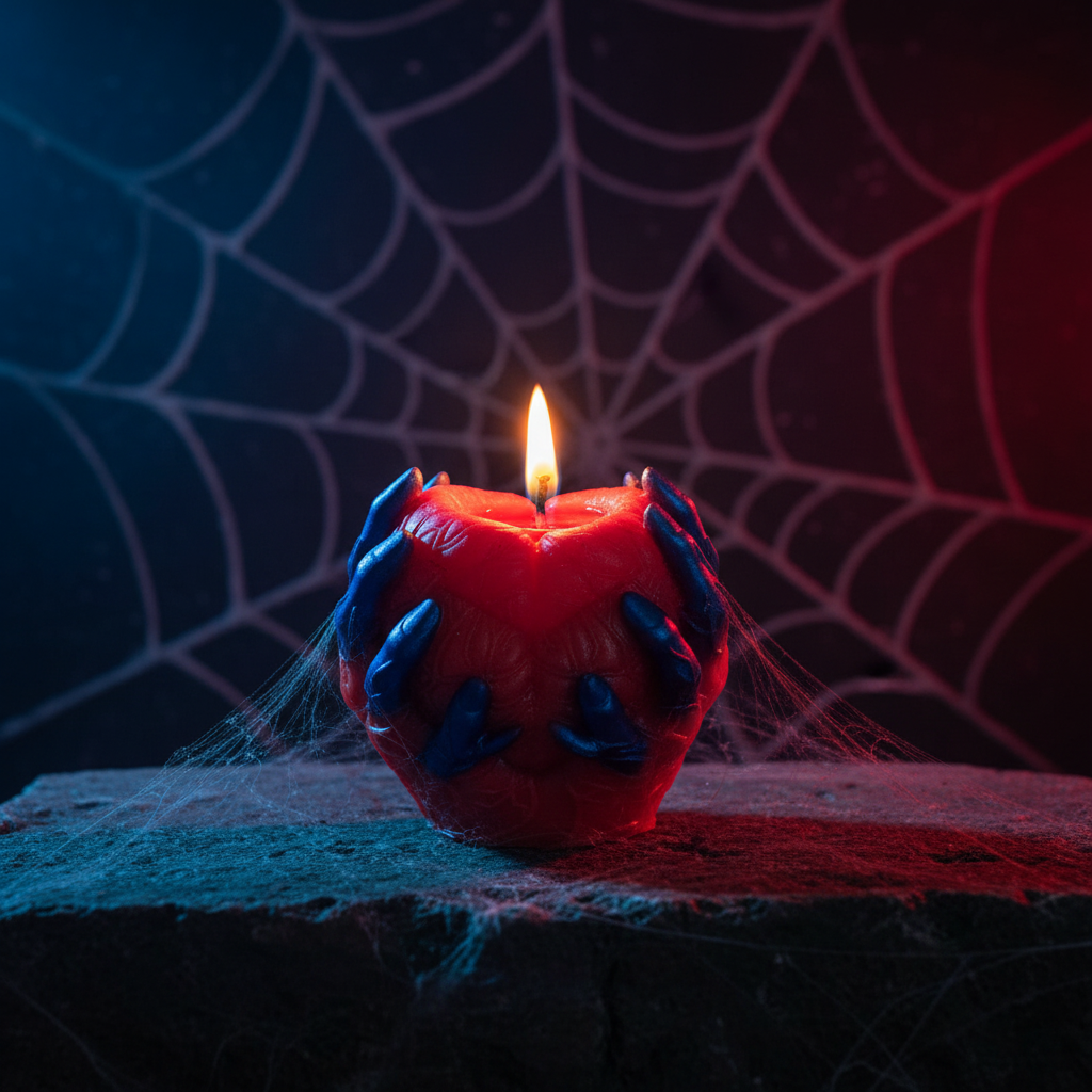 Spider-Man Heart Candle Halloween Scene