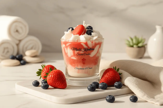 Strawberries and Cream Candle for a Delightful Aromatic Experience - My Madd Kreations